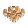 Round Indoor Hotel Modern Nordic Pendant Light Gold Led Murano Glass Crystal Chandelier